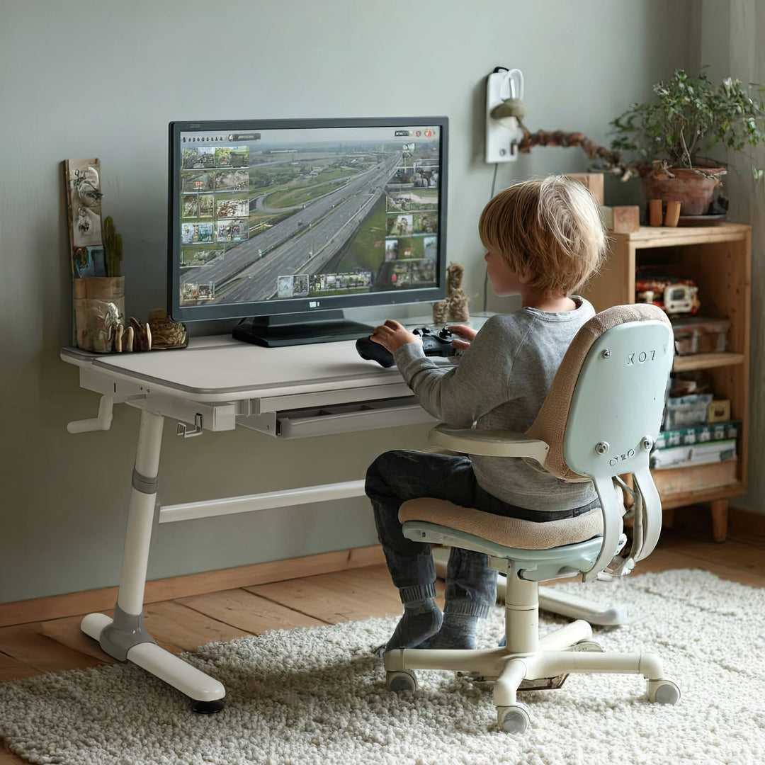Ergo Office ergonomikus, állítható magasságú gyermek íróasztal, szürke, max 100kg, ER-417 2cz