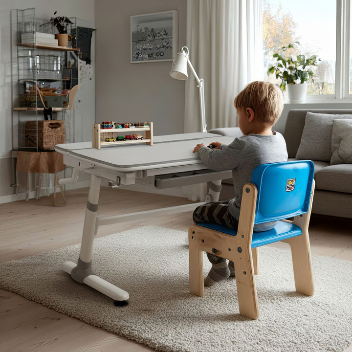 Ergo Office ergonomikus, állítható magasságú gyermek íróasztal, szürke, max 100kg, ER-417 2cz