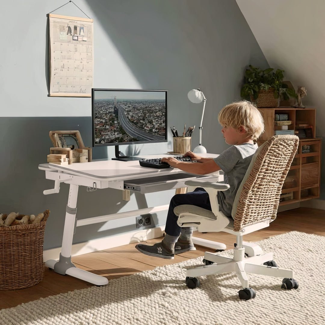 Ergo Office ergonomikus, állítható magasságú gyermek íróasztal, szürke, max 100kg, ER-417 2cz