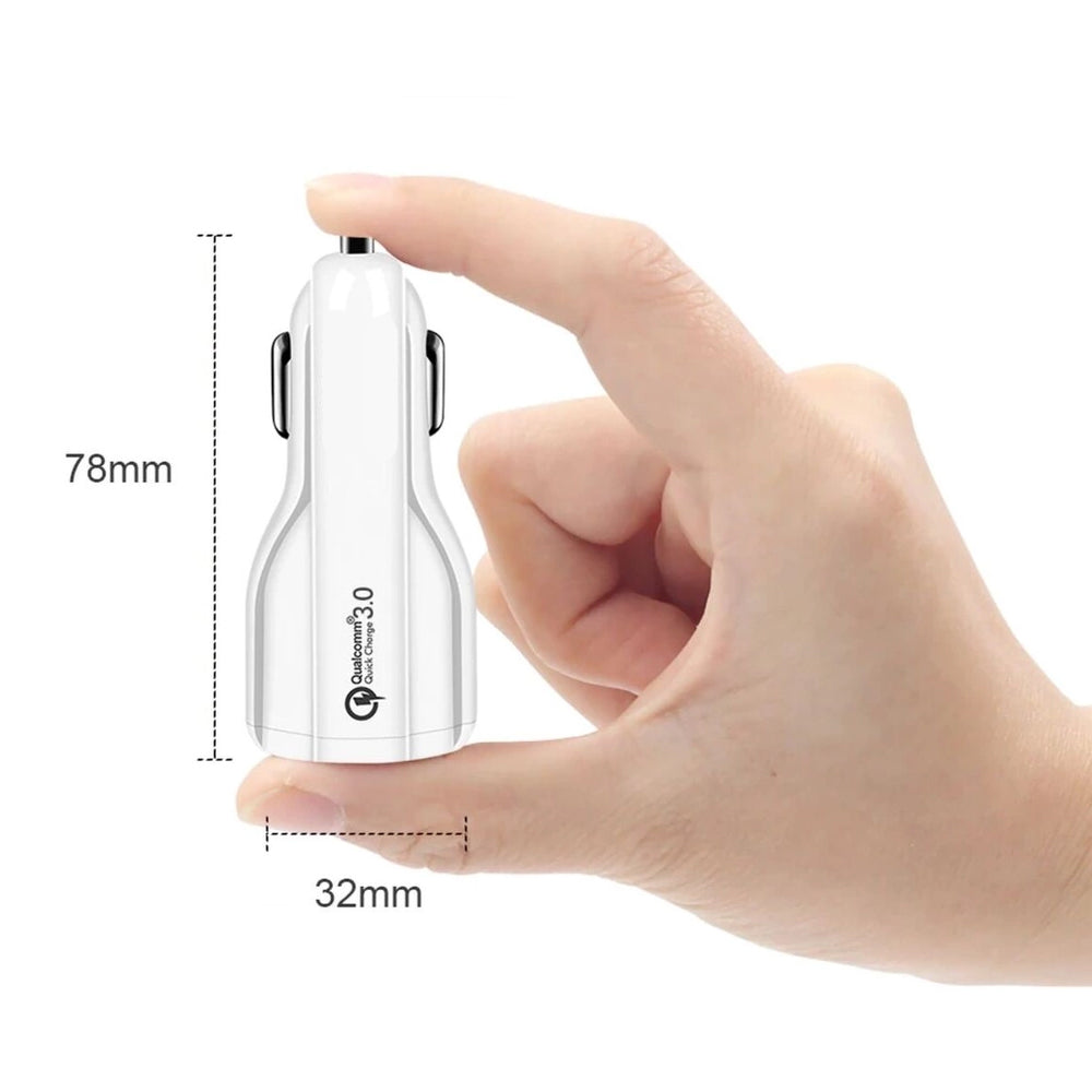 Autótöltő QC 3.0 Maclean Energy MCE478 W - fehér Qualcomm Quick Charge QC 3.0 - 5V/3A, 9V/1.8A, 12V/1.6A és 5V/3.1A csatlakozóval