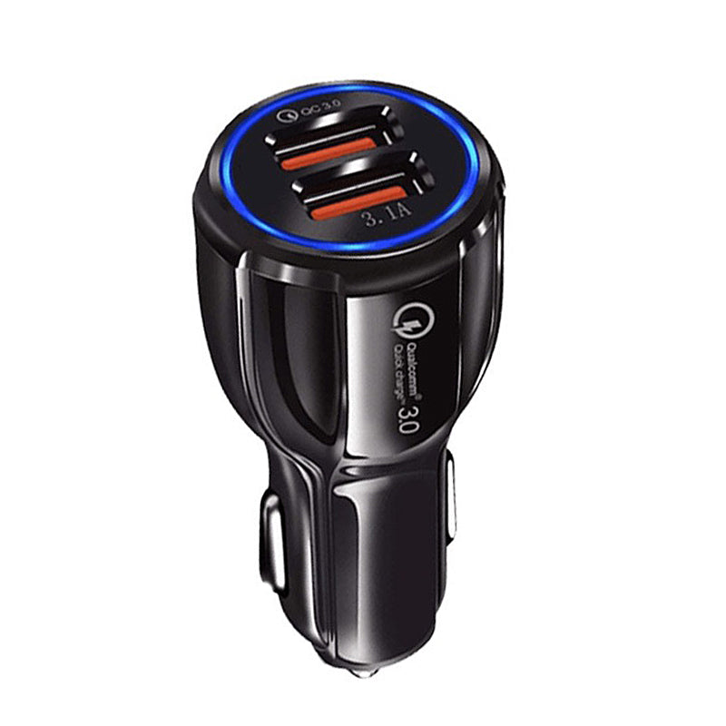 Autótöltő QC 3.0 Maclean Energy MCE478 B - fekete Qualcomm Quick Charge QC 3.0 - 5V/3A, 9V/1.8A, 12V/1.6A és 5V/3.1A csatlakozóval