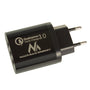 1xQC 3.0 hálózati töltő Maclean Energy MCE479 B - fekete Qualcomm Quick Charge QC 3.0 - 3.6-6VV/3A, 6-9V/2A, 9-12V/1.5A és 2 5V/2.1A aljzat
