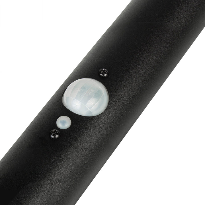 Maclean napelemes LED érzékelő lámpa, fekete, IP44, 3 fénymód, Li-ion 18650 3.7V 1200 mAh akkumulátor, dugaszolható, MCE465 B