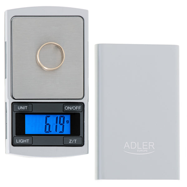 Adler precíziós mérleg, LCD kijelző, 100g-ig, AD 3168