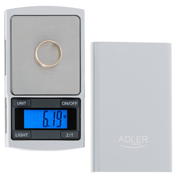 Adler precíziós mérleg, LCD kijelző, 100g-ig, AD 3168