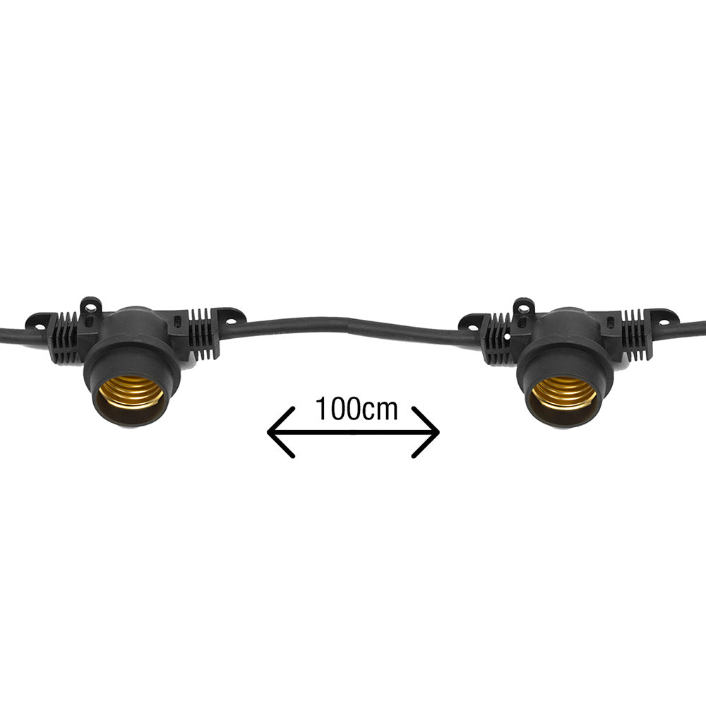 Kerti fényfüzér, fénylánc 10m 10xE27 beltéri és kültéri használatra, IP44 Maclean Energy MCE410, max. terhelés 2300W