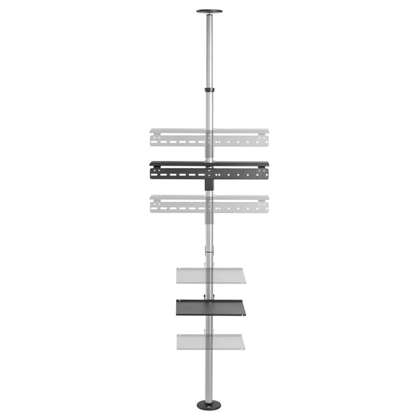 Teleszkópos TV tartó, mennyezetre/padlóra, polccal Maclean MC-791N 37"-70" max 30kg