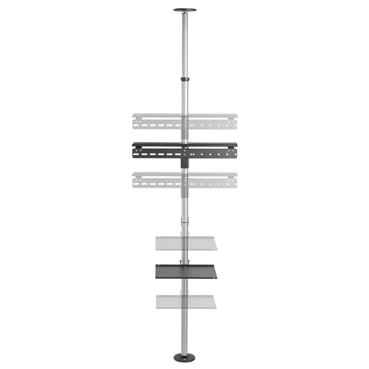 Teleszkópos TV tartó, mennyezetre/padlóra, polccal Maclean MC-791N 37"-70" max 30kg