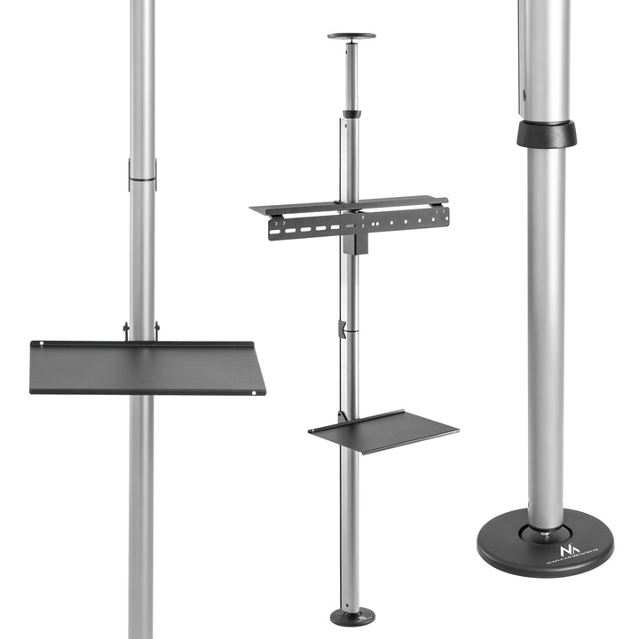 Teleszkópos TV tartó, mennyezetre/padlóra, polccal Maclean MC-791N 37"-70" max 30kg