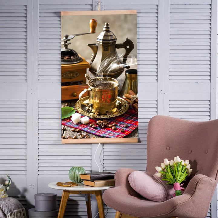 Infravörös fűtőtest - rugalmas fűtőpanel 430W TRIO minta 5 kávé, méretek 100x57cm vezérlővel