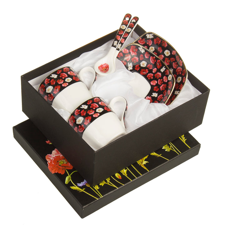 Queen Isabell porcelán eszpresszó csésze készlet csészealjjal