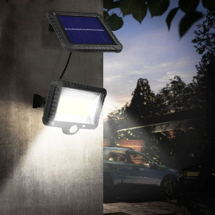 Napelemes LED reflektor mozgásérzékelővel Maclean Energy IP44, 5W, 400lm, 6000K hideg fehér, újratölthető lítium akkumulátor 1300 mAh, 3.7V DC MCE438