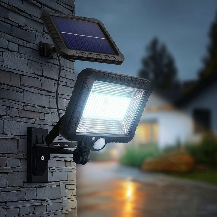 Maclean Energy IP44 mozgásérzékelős napelemes LED-es kerti lámpa, 5 W, 400 lm, 6000 K hideg fehér, 1300 mAh-s lítium-akkumulátor, 3,7 V DC  MCE438