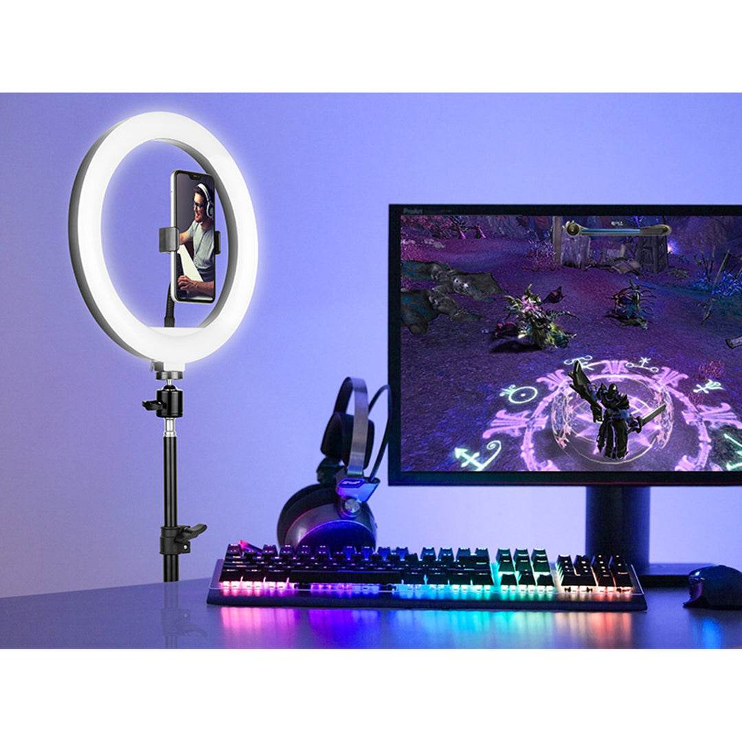 RING 30cm TRACER gyűrűs lámpa 210cm-es állvánnyal