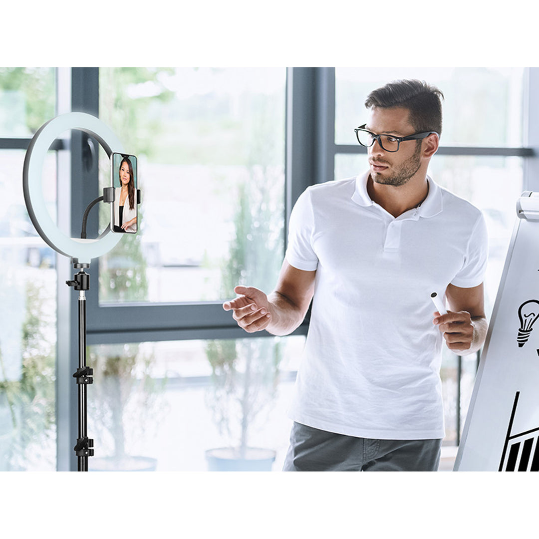 RING 30cm TRACER gyűrűs lámpa 210cm-es állvánnyal