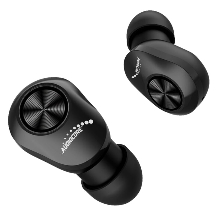 TWS BT 5.1 Audiocore fülhallgató 300mAh töltőalappal, 30mAh fejhallgató, fekete AC580