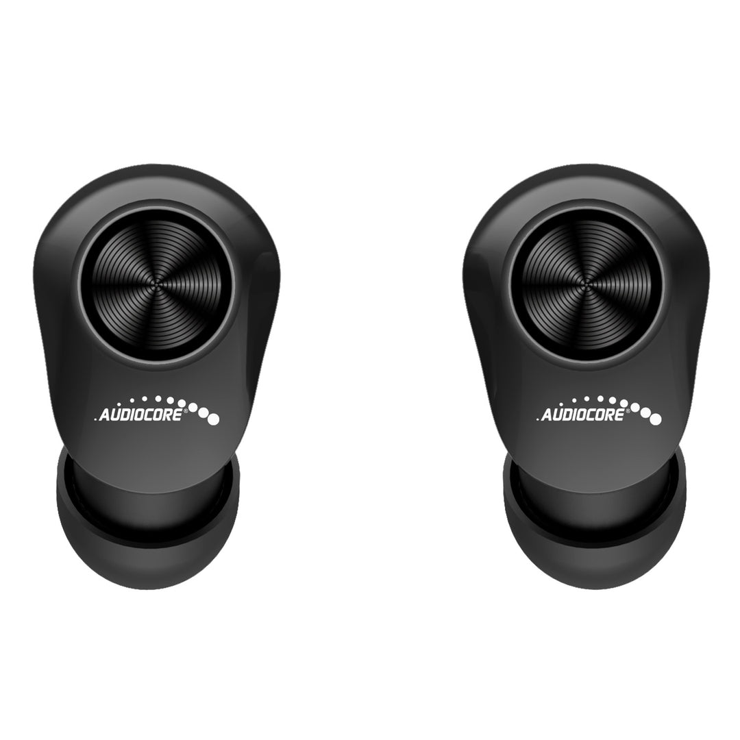 TWS BT 5.1 Audiocore fülhallgató 300mAh töltőalappal, 30mAh fejhallgató, fekete AC580