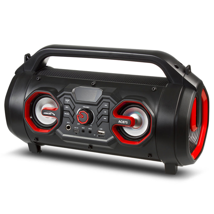 Audiocore bazooka hordozható hangszóró, bluetooth 5.0, FM rádió, mikro kártya, SDIPX4, 2000mAh, AC875