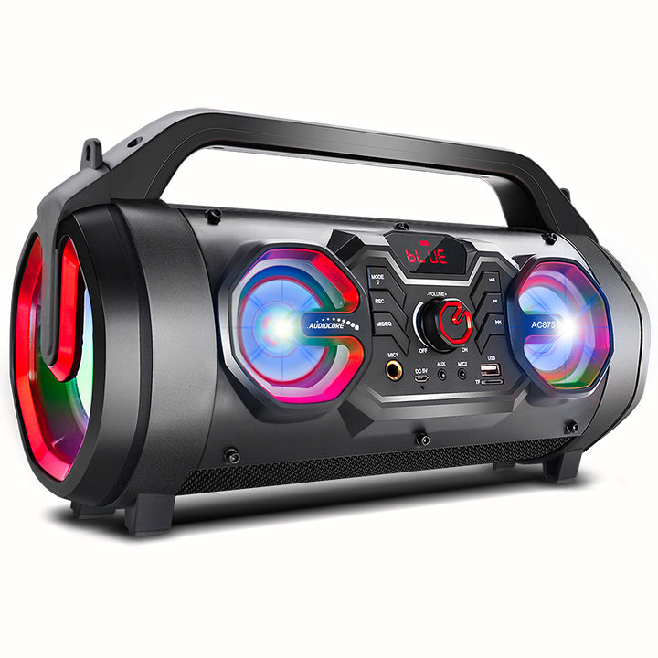 Audiocore bazooka hordozható hangszóró, bluetooth 5.0, FM rádió, mikro kártya, SDIPX4, 2000mAh, AC875
