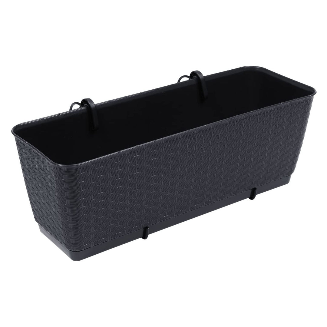 Rattan virágcserép kampókkal Ratolla DRL500PW antracit színű
