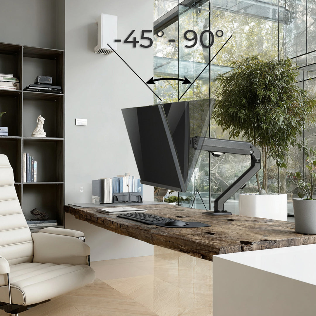 Univerzális asztali tartó monitorhoz Maclean, gázrugós 17"-27" 7kg, VESA 75x75,100x100, MC-906