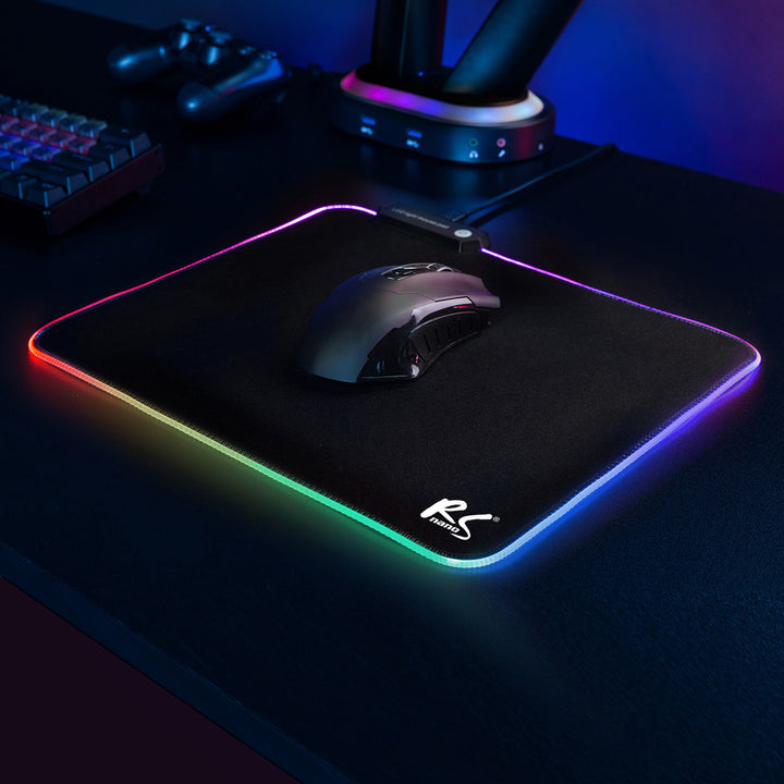 Játékos egérpad LED RGB megvilágítással NanoRS, 300x250x4mm, RS704