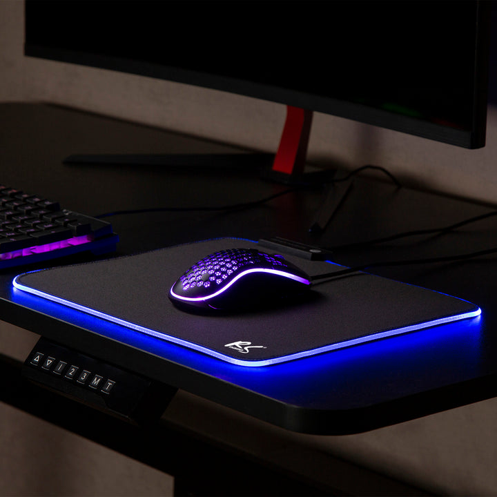 Játékos egérpad LED RGB megvilágítással NanoRS, 300x250x4mm, RS704