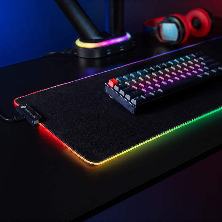 Játékos egérpad LED RGB NanoRS háttérvilágítással, 800x300x4mm, RS705