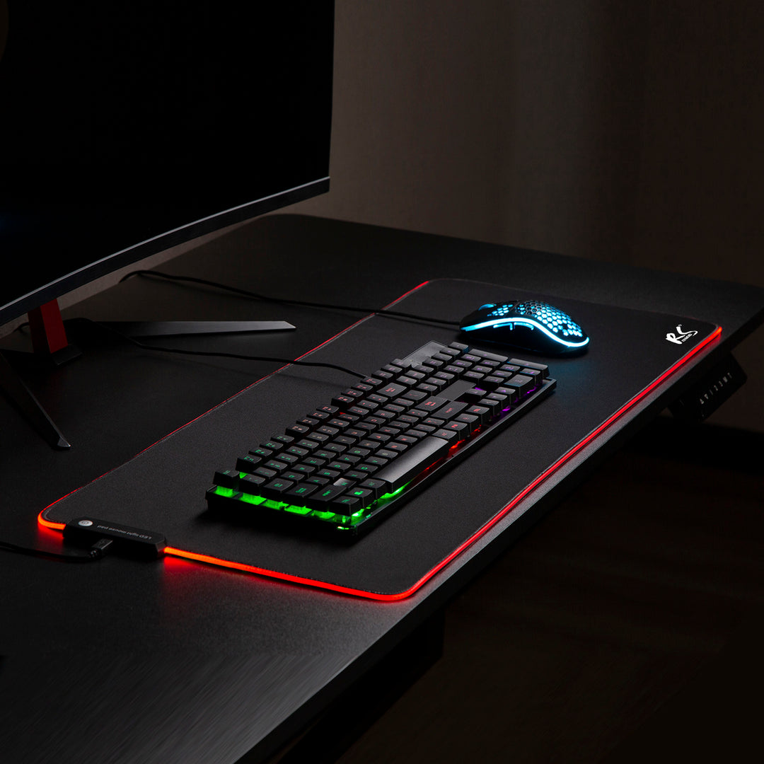 Játékos egérpad LED RGB NanoRS háttérvilágítással, 800x300x4mm, RS705