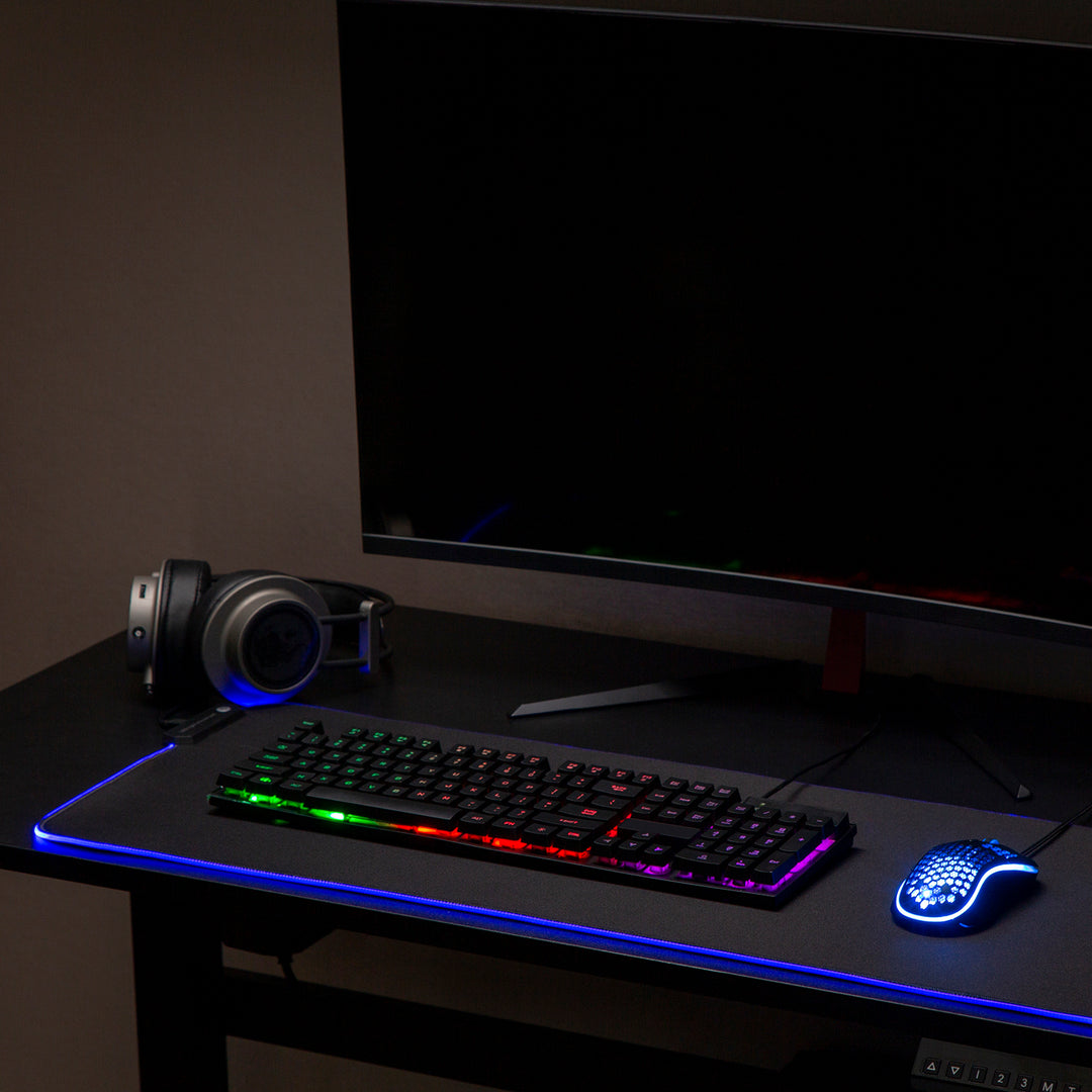 Játékos egérpad LED RGB NanoRS háttérvilágítással, 800x300x4mm, RS705