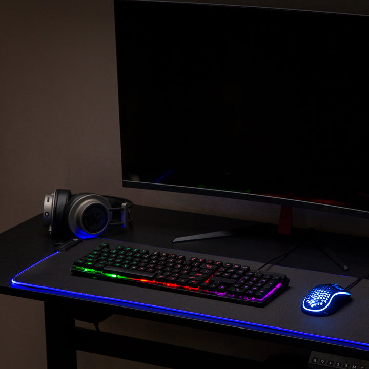 Játékos egérpad LED RGB NanoRS háttérvilágítással, 800x300x4mm, RS705