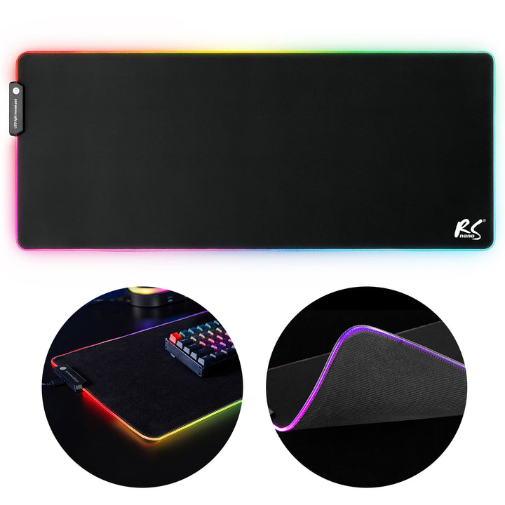 Játékos egérpad LED RGB NanoRS háttérvilágítással, 800x300x4mm, RS705