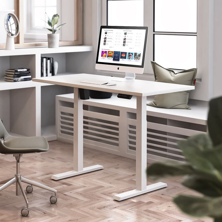 Ergo Office elektromos állítható magasságú íróasztal, szürke, max. magasság 123 cm, 80 kg - lap nélkül, álló és ülő munkához, ER-433