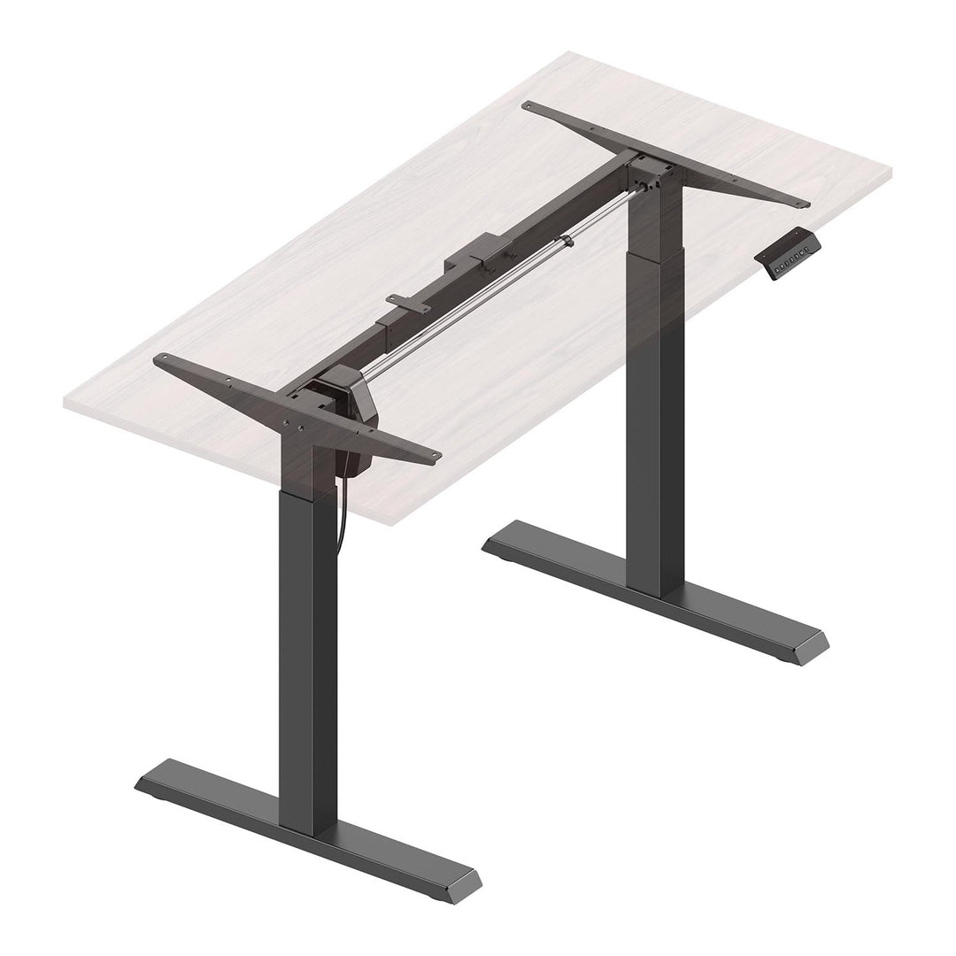 Ergo Office elektromos állítható magasságú íróasztal, szürke, max. magasság 123 cm, 80 kg - lap nélkül, álló és ülő munkához, ER-433