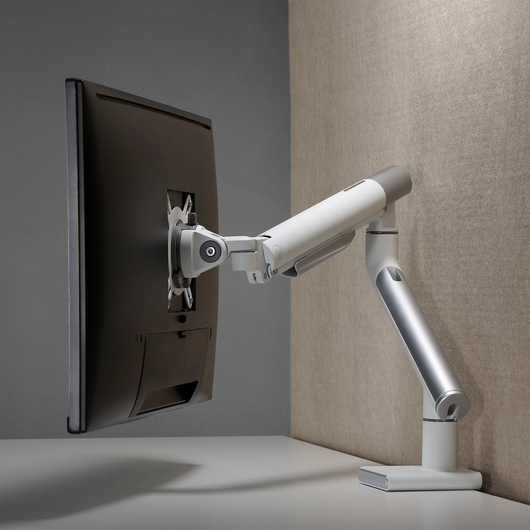 Ergo Office monitor tartó, prémium gázrugós, dupla karos, 17"-32" 9 kg, fehér, ER-437