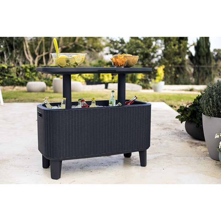 Keter kerti bár 2in1 asztal, bár tárolóedénnyel Bevy Cool Bar Rattan bárpult