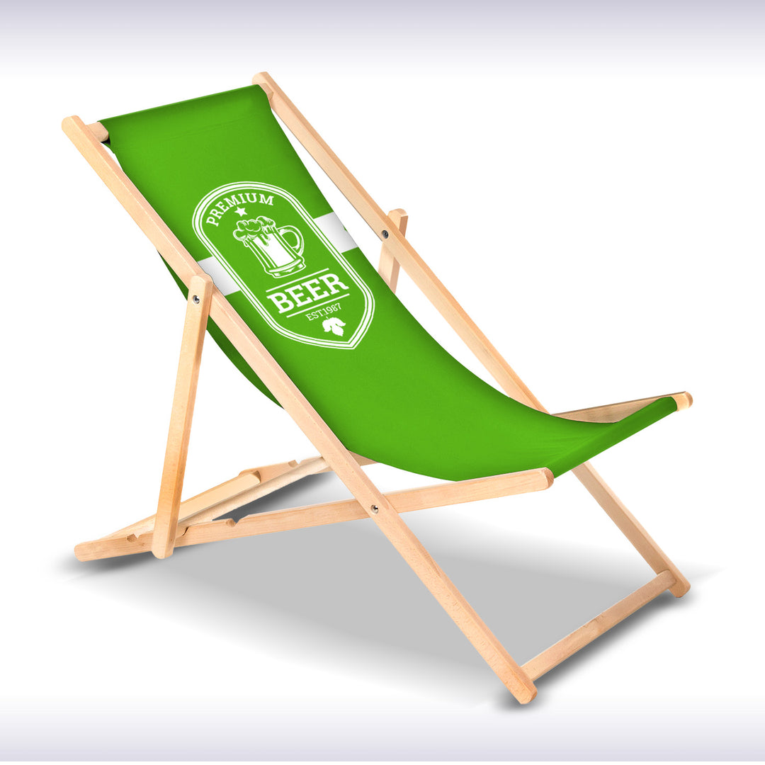 GreenBlue GB183 klasszikus bükkfa strandszék saját nyomtatással, grafikával, logóval, reklám strandszék, reklám strandszék