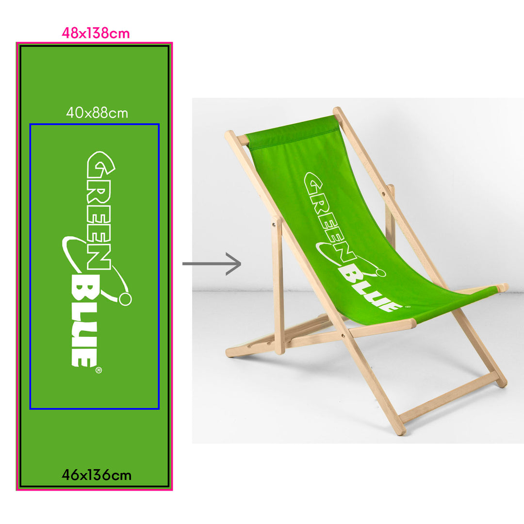 GreenBlue GB183 klasszikus bükkfa strandszék saját nyomtatással, grafikával, logóval, reklám strandszék, reklám strandszék