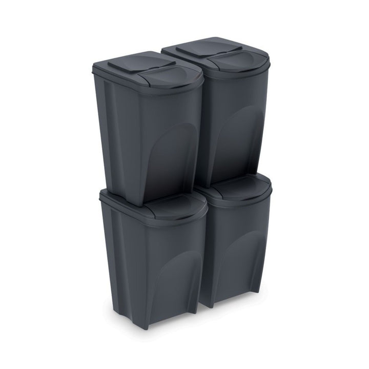Prosperplast Sortibox 4x35L antracit újrahasznosító szemetes szett