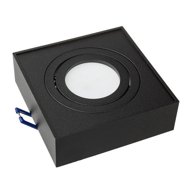 Maclean mennyezeti spotlámpa, MR16/GU10 fényforrásokhoz, fekete, 94x94x32mm, négyzet alakú, alu, MCE464 B