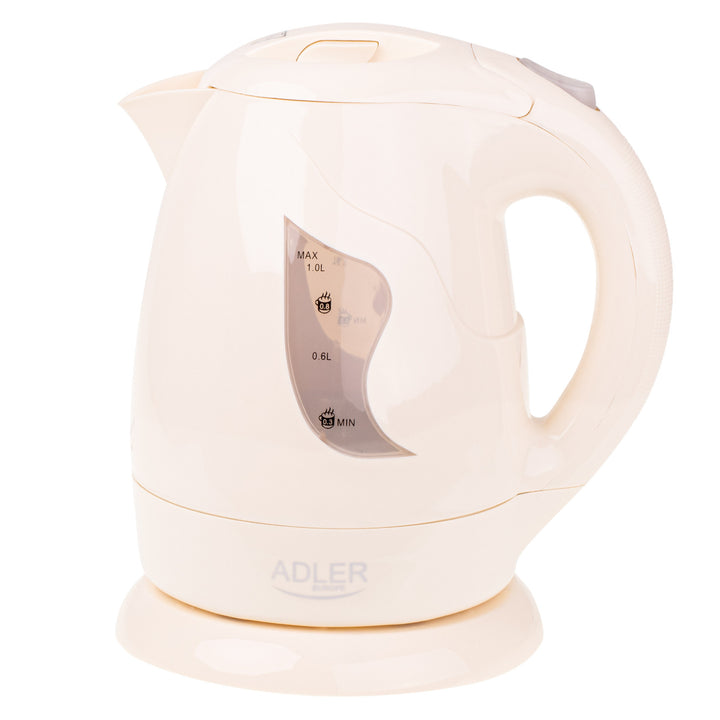 Adler vezeték nélküli vízforraló, 850W, 1L, bézs, AD 08 b