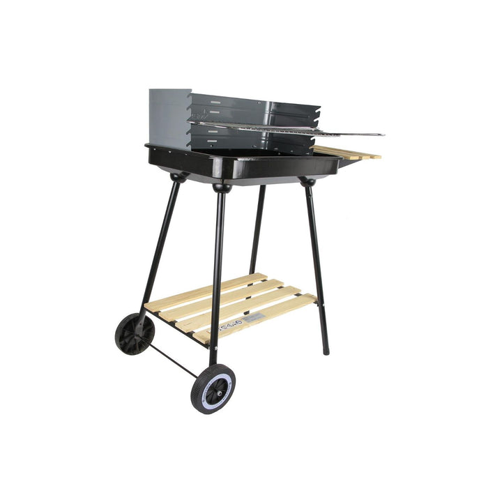 Master Grill téglalap alakú faszéngrill tál 58x38cm 2 polcok kerekek MG905