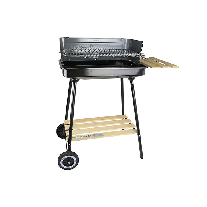 Master Grill téglalap alakú faszéngrill tál 58x38cm 2 polcok kerekek MG905