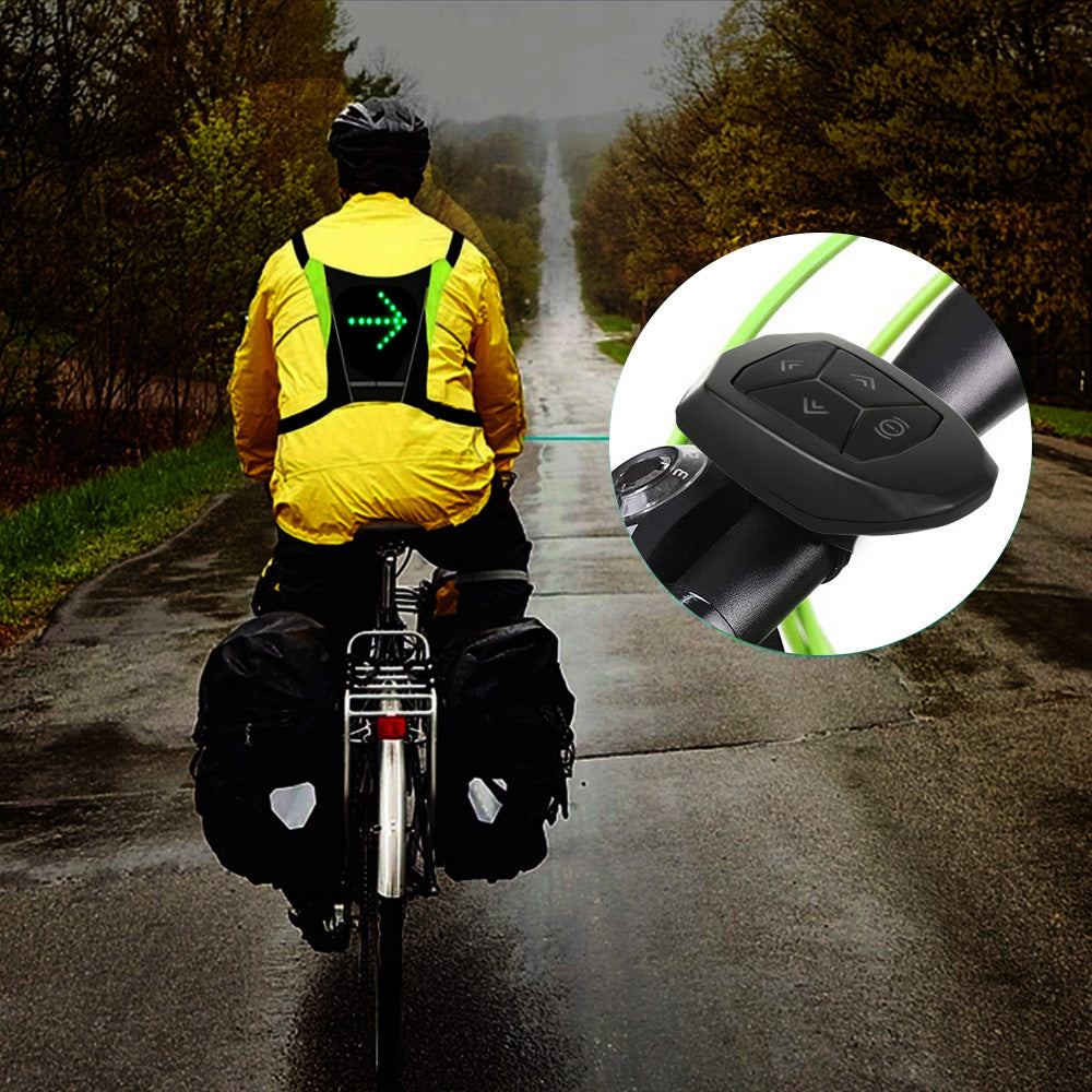 Maclean LED mellény / hátizsák, távirányítóval, MCE420 Lithum 3.7V 500mAh akkumulátorok, 2xCR2032, vízállóság: távirányító IPx5, mellény IPX2