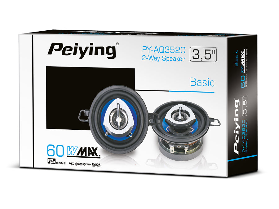 Autós hangszórók PY-AQ352C 3,5 "teljesítményű 60W Peiying