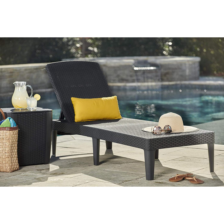 Jaipur Sun Lounger állítható kerti nyugágy - grafit