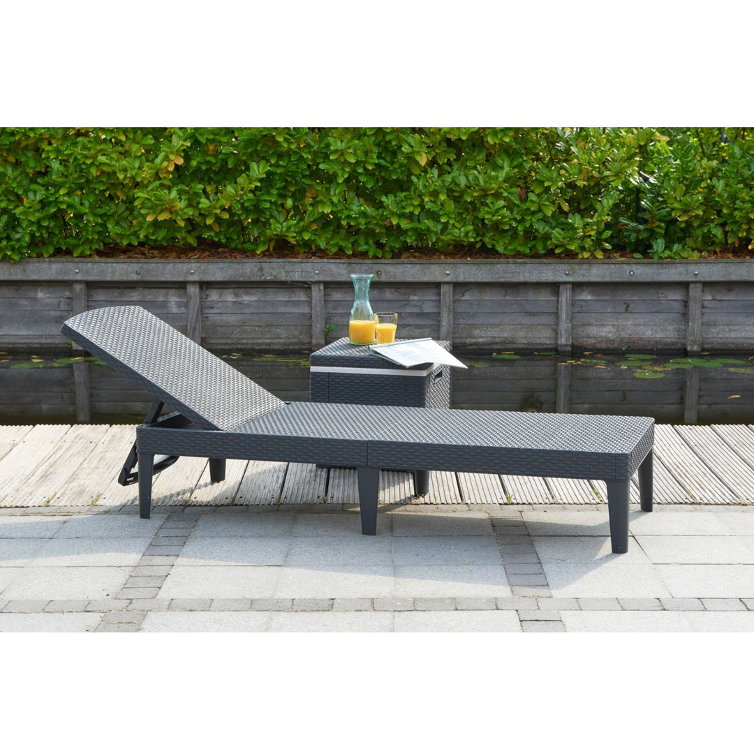 Jaipur Sun Lounger állítható kerti nyugágy - grafit
