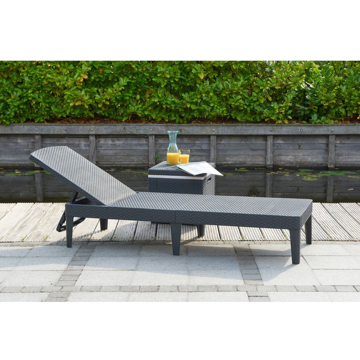 Jaipur Sun Lounger állítható kerti nyugágy - grafit