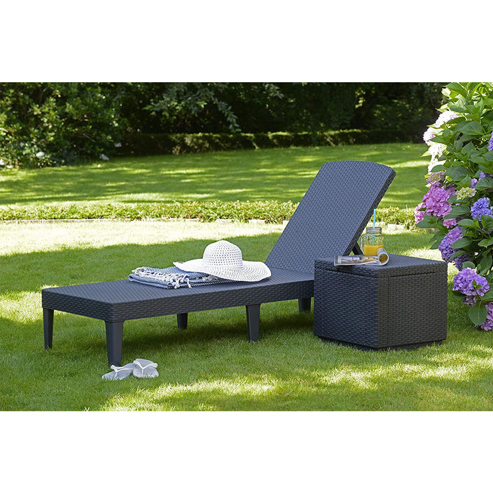Jaipur Sun Lounger állítható kerti nyugágy - grafit