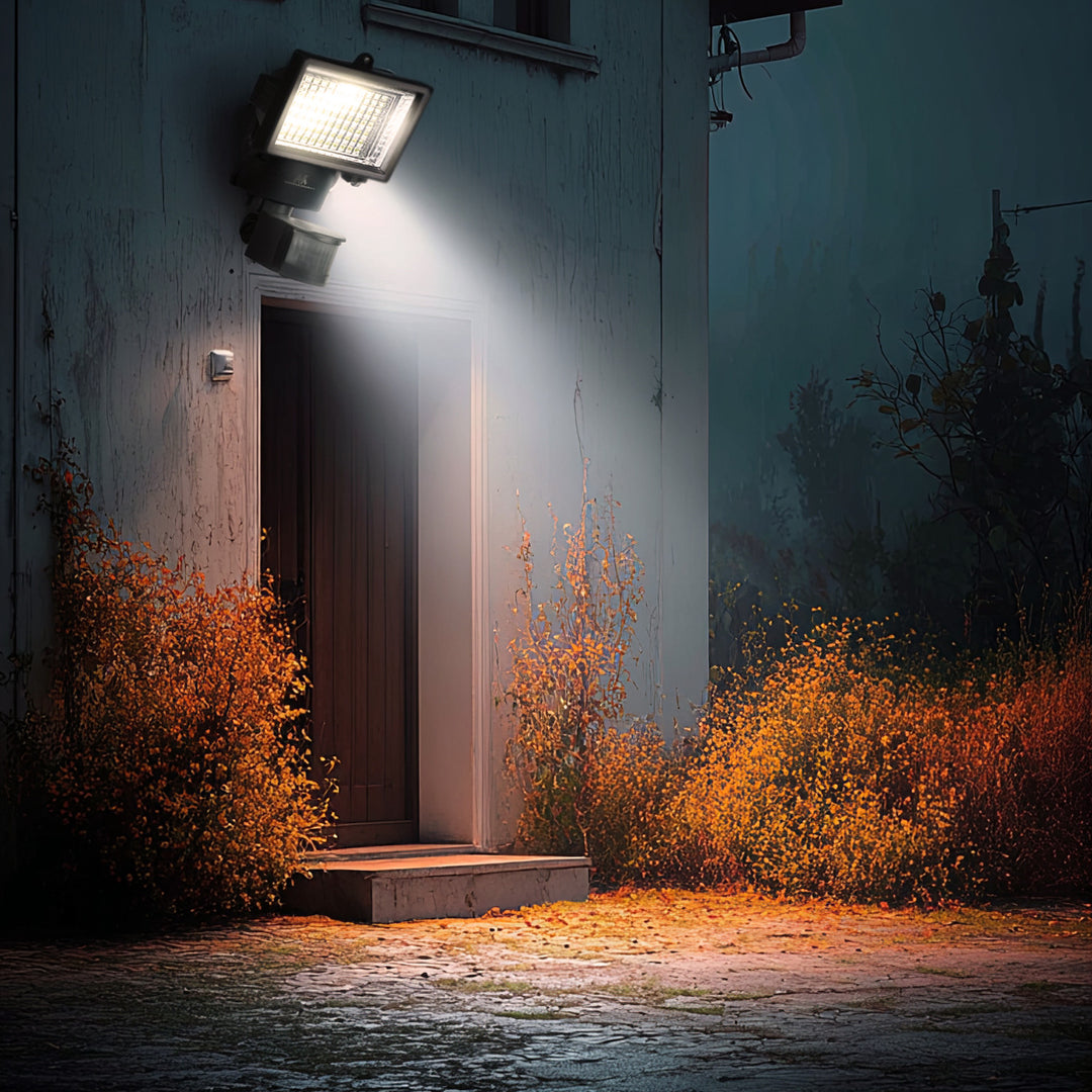 Napelemes LED reflektor mozgásérzékelővel Maclean Energy IP44, 6W, 360lm, 6000K hideg fehér, Li-ion újratölthető akkumulátor 2400 mAh, 5.5V DC MCE442